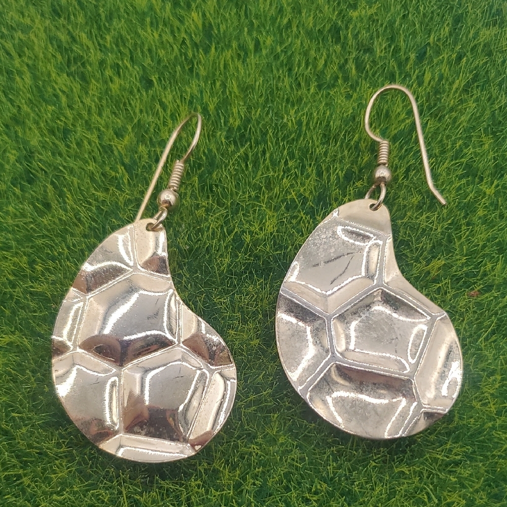 Gold Tone Pear Avant Garde Earrings Unique E324